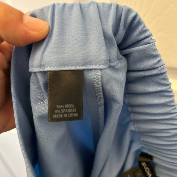 ! St John light blue wool pants with zipper ankle sz M - Picture 5 of 6